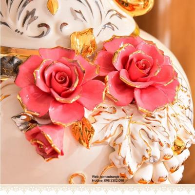 Bình hoa đắp nổi họa tiết Quả Lựu